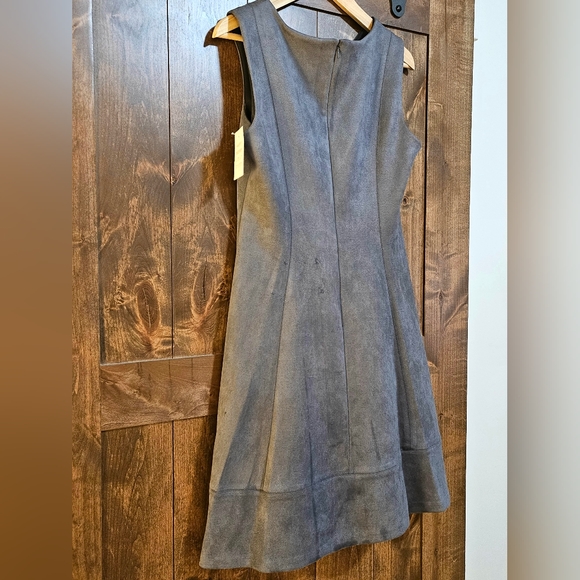 NWT - DKNY "Faux Suede Mini Flare Dress" - Picture 4 of 10